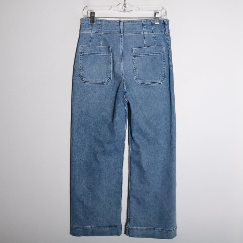 Anthropoloige Maeve Colette High Rise Wide Leg Trouser Jeans 28 Light Wash Ankle - Picture 6 of 7